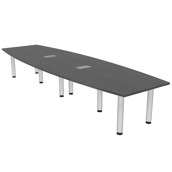 45 in W, 120 in L, 29 in H, Engineered Wood Top, Grey